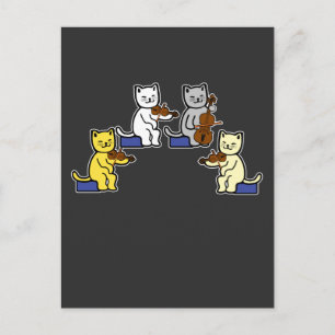 Roligt Cats Pluting Violin Cello Gift Music Vykort