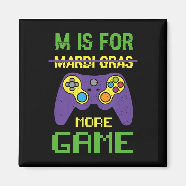Roligt Celebrate Mardi Gras Video Game Controller  Magnet (Framsidan)