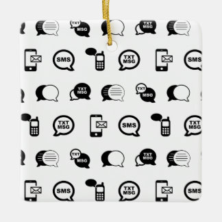 Roligt Cell Mobil text Messaging ANPASSNINGSBAR BG Julgransprydnad Keramik