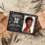 Roligt Chalkboard Doodle Photo Surprise 30års föde Inbjudningar<br><div class="desc">Ta fram roligten med vår moderna och funky "Shhh...  Det är en överraskning" 30års födelsedag Party bjudning! Med en liten nostalgi på en rustik kalkbrädesdesign kan du anpassa den med ett personligt foto och party-detaljer. Skapa en omedelbar buzz för din överraskning firande!</div>