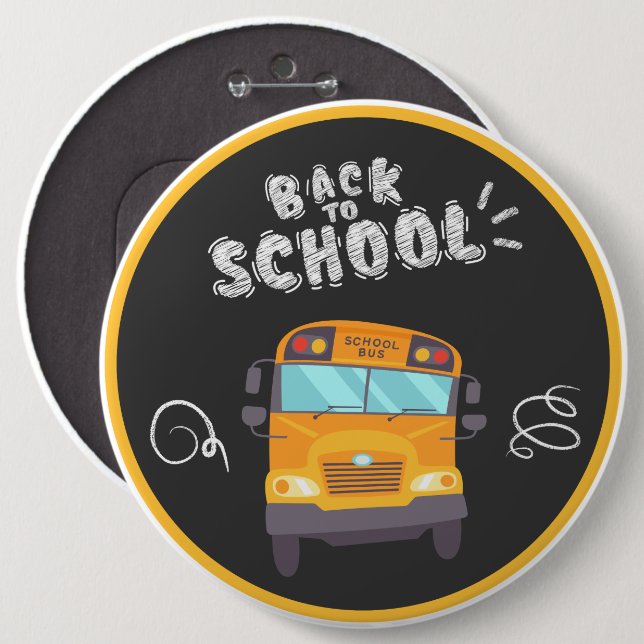roligt Chalkboard och School Buss Knapp (Framsida & baksida)