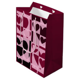 Roligt Checkered Hearts Soft Rosa and Vin Red Red