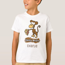 Roligt Cheeky Monkey Tecknad Design T Shirt