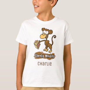 Roligt Cheeky Monkey Tecknad Design T Shirt