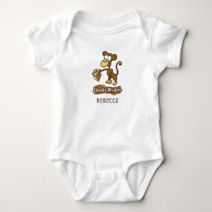 Roligt Cheeky Monkey Tecknad Nyfödd T Shirt
