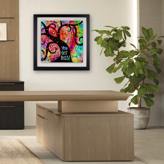 Roligt Cheerful Colorful Träd Classroom Poster (Colorful You Got This Whimsical Tree poster by Inspirivity)