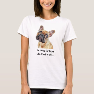 Roligt Cheerful Lycklig Terrier Hund Scripture T Shirt