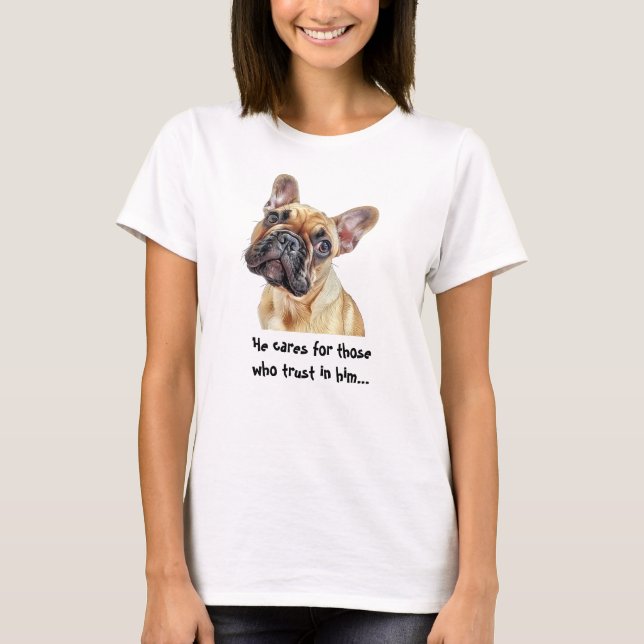 Roligt Cheerful Lycklig Terrier Hund Scripture T Shirt (Framsida)