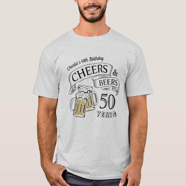Roligt Chef och Öl vid åldern T-Shirt (Framsida)