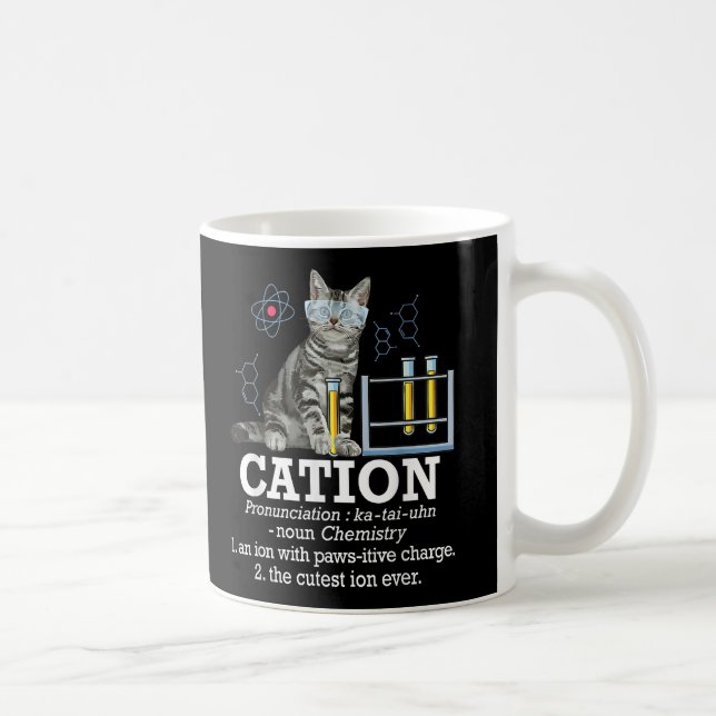 Roligt Chemistry Humor Science Teacher Cat Pun Kaffemugg (Höger)
