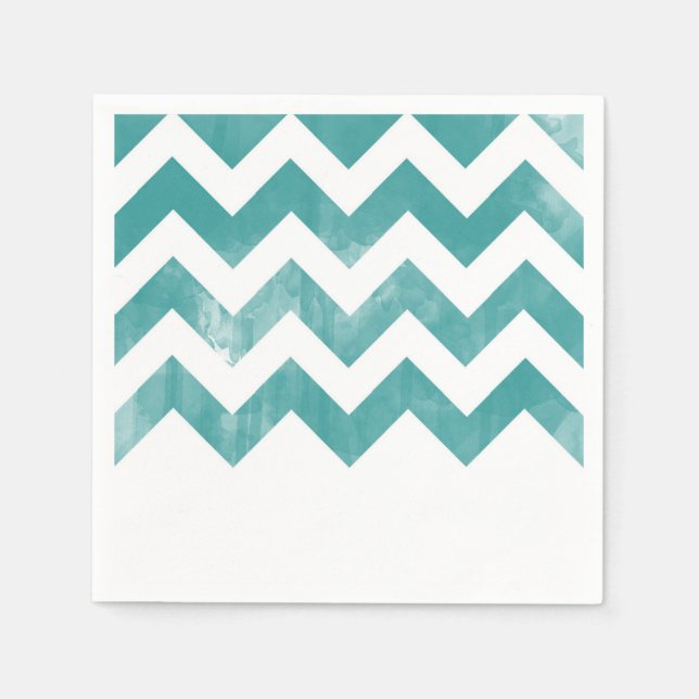 Roligt Chevron Cocktail Napkins Pappersservett (Framsidan)