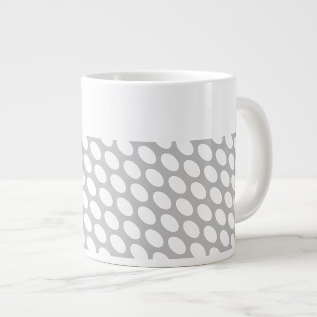 Roligt Chic Pastel Grått White Geometric Art Jumbo Mugg (Framsida höger)