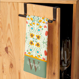 Roligt Chic Snyggt Blommigt Daisy Anpassningsbar M Kökshandduk