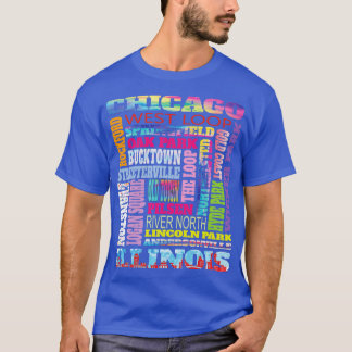 Roligt Chicago Illinois Windy City grannborhoods T Shirt