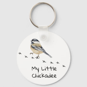 Roligt Chickadee Cute Little Bird Tracks Keychain Nyckelring