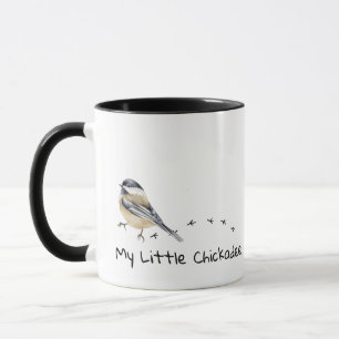 Roligt Chickadee Cute Little Bird Tracks Mugg