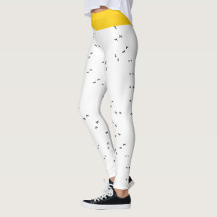 Roligt Chicken, var galen! Funky, svartvitt och Gu Leggings