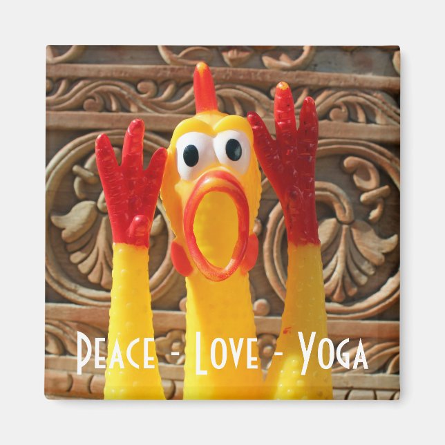 Roligt Chicken Yoga Magnet! Magnet (Framsidan)