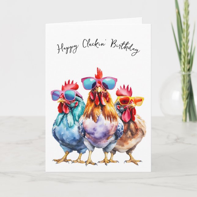 Roligt Chickens Birthday Humor Kort (Framsida)