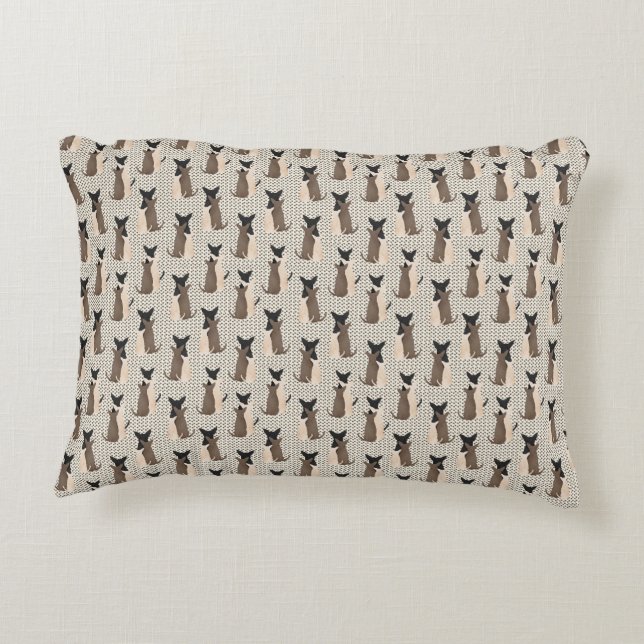 Roligt Chihuahua accent Pillow med Hearts Prydnadskudde (Baksidan)