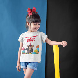 Roligt Chimpanzee Barn Vild Jungle Birthday T Shirt