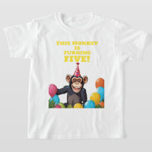 Roligt Chimpanzee Barn Vild Jungle Birthday