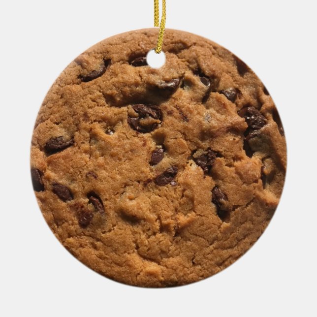 Roligt Chocolate chip cookie Julgransprydnad Keramik (Framsidan)