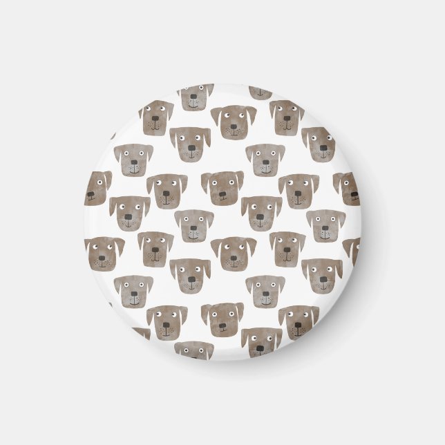 Roligt Chocolate Labrador Retriever Hund Magnet (Framsidan)