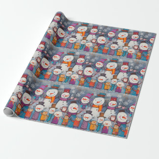 Roligt Chorus of Snögubbars Drinking Hett Cocoa Presentpapper