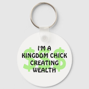 Roligt Christian KINGDOM CHICK Entrepreneur Nyckelring