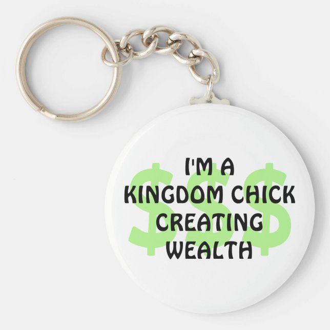 Roligt Christian KINGDOM CHICK Entrepreneur Nyckelring (Framsidan)