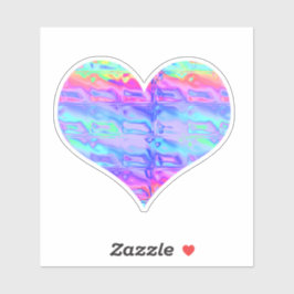Roligt Chrome Metallic Neon Rainbow Heart Klistermärken