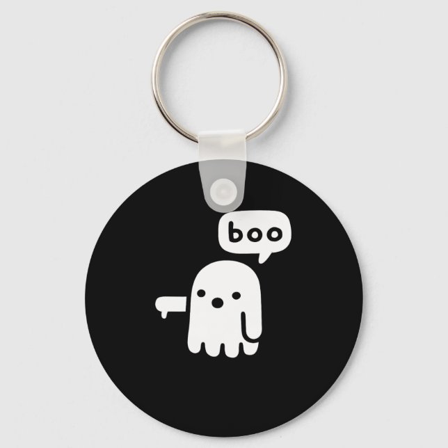 Roligt Chunky Ghost of DisApproval Boo Halloween Nyckelring (Framsida)