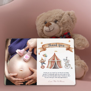 Roligt Circus Animal Baby Shower - tack för ditt k Inbjudningar