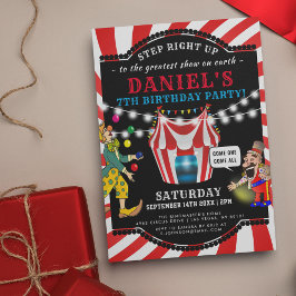 Roligt Circus Barn | Carnival Birthday Inbjudningar