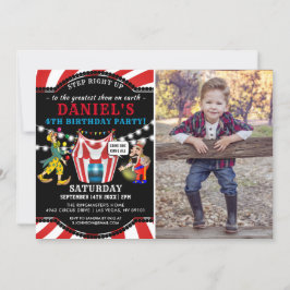 Roligt Circus Barns foto | Carnival Birthday Inbjudningar