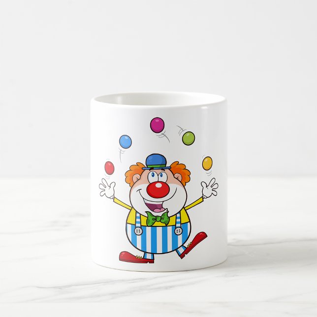 Roligt Circus Clown Juggling Bollar Kaffemugg (Skapare uppladdad)