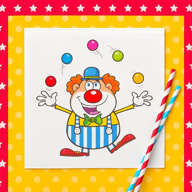 Roligt Circus Clown Juggling Bollar Pappersservett (Skapare uppladdad)