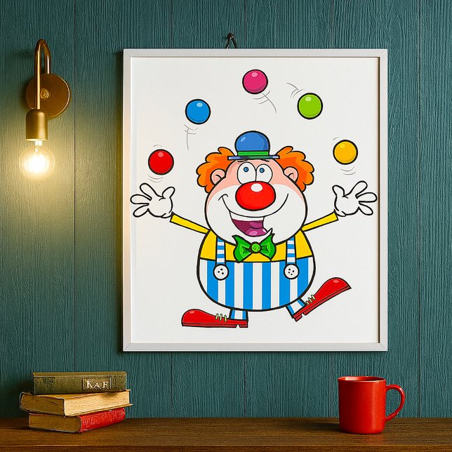 Roligt Circus Clown Juggling Bollar Poster (Skapare uppladdad)