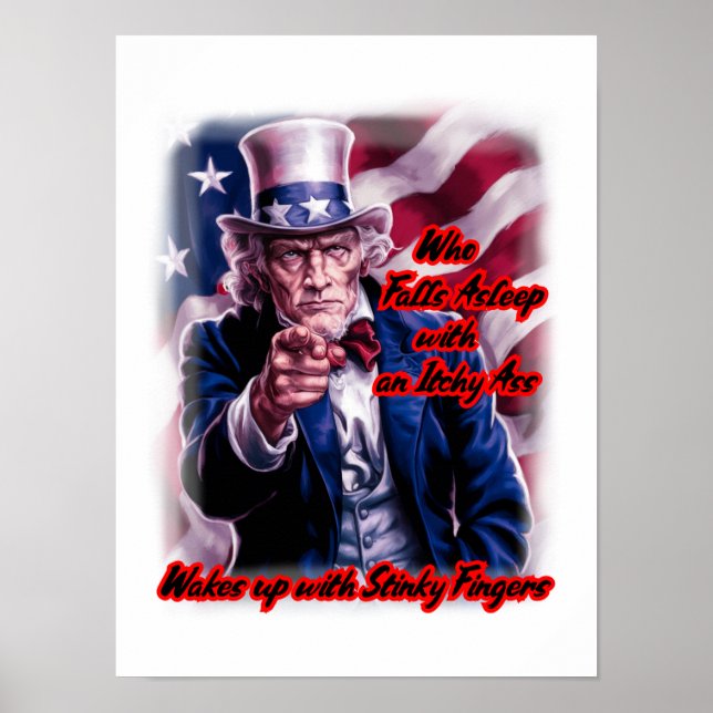 Roligt citat av patriotiske farbror Sam på en Poster (Framsidan)