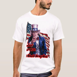 Roligt citat av patriotiske farbror Sam på vit T Shirt