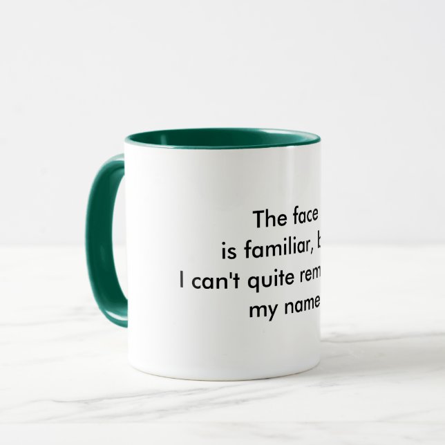 Roligt Citat Bekant Ansikte Kaffemug Mugg (Framsida vänster)