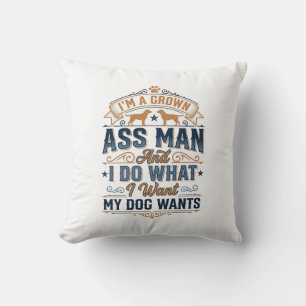 Roligt Citat för Hundägare Vintage Vektor Design_1 Kudde