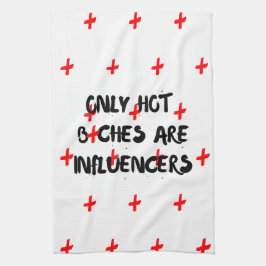 Roligt citat för influencers för heminredning kökshandduk