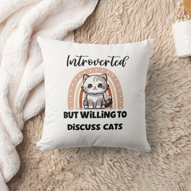 Roligt citat för introvert kattälskare kudde (Filt)