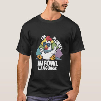 Roligt citat för kycklingälskare flytande i fjäder t shirt