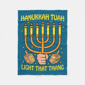 Roligt citat Hanukkah Tuah Lys Den Saken Design  Fleecefilt