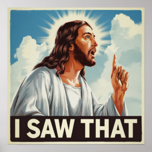 Roligt citat Jesus Meme Jag Såg Det Kristet Poster