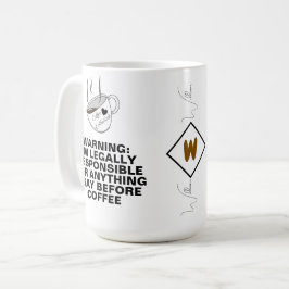 Roligt Citat (Kaffe Meme, Skämt) Anpassad Monogram Kaffemugg