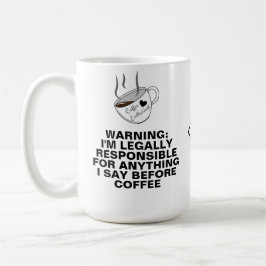 Roligt Citat (Kaffe Meme, Skämt) Anpassad Monogram Kaffemugg